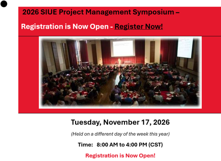 2026 SIUE Project Management Symposium (In Collaboration with Southern Illinois University Edwardsville)